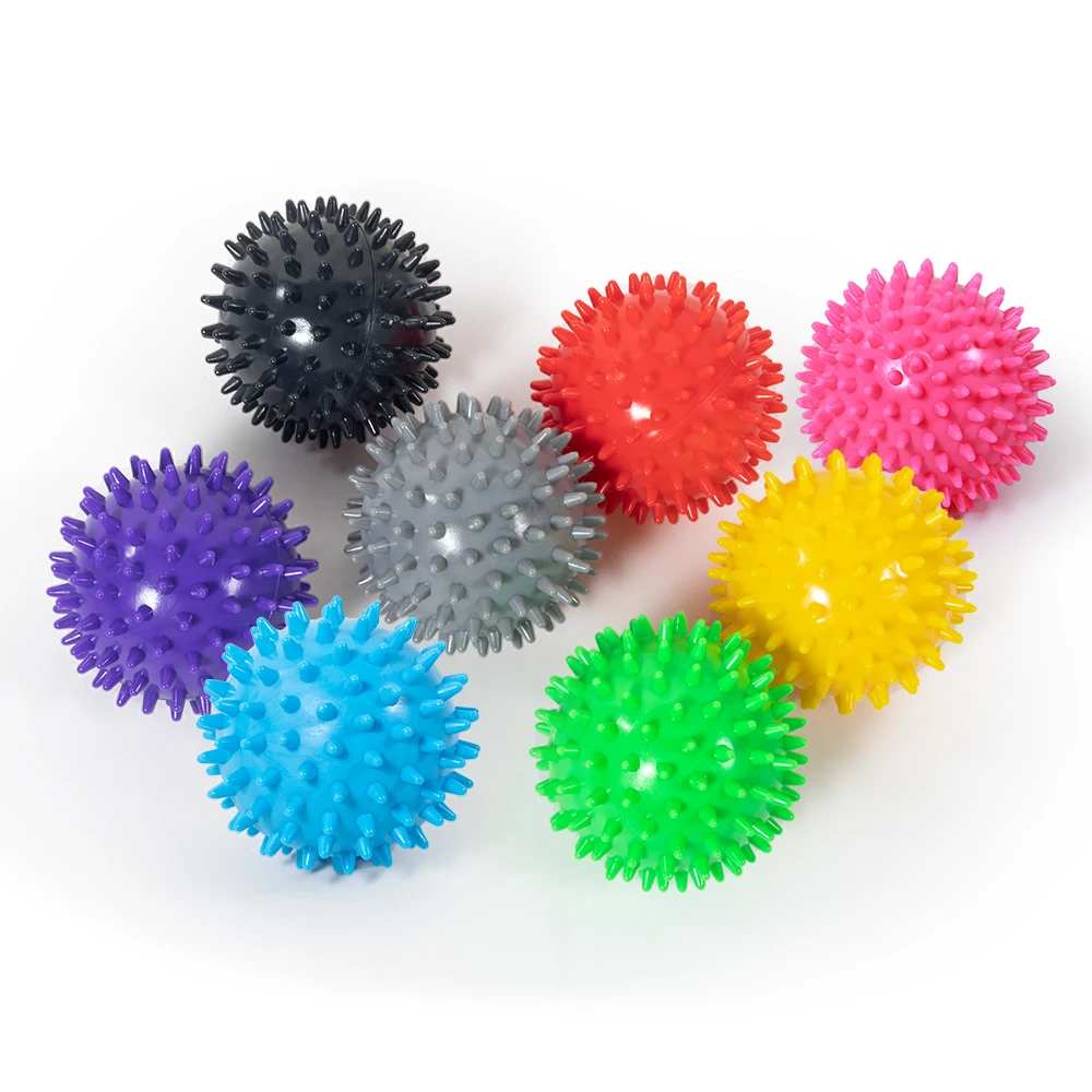 

Galecon Wholesale Muscles Foot Massage Fascia Ball PVC Back Acumobility Bouncy Yoga Spiky Massage Ball Rollers Set For Message, As picture