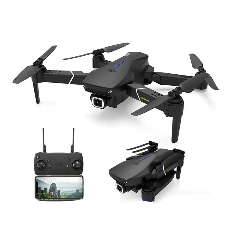 

RC Quadcopter Drone Helicopter with 4K Profesional HD Camera 5G WIFI FPV Racing GPS Wide Angle Foldable Toys RTF E520S drone, Black/gray