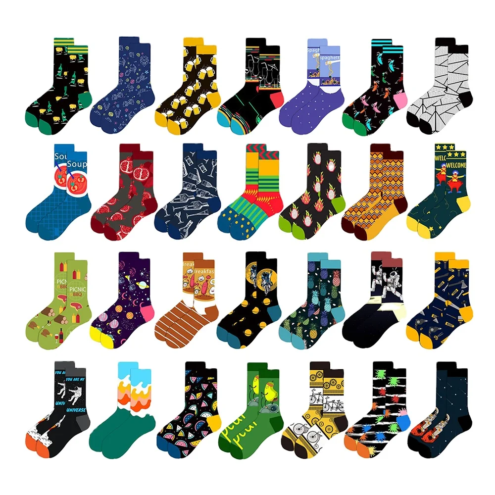 

2021 New Cheap Wholesale Dress Funny Tube Colorful Unisex Funny Design Custom Cotton Men Socks, Colorful, as your request