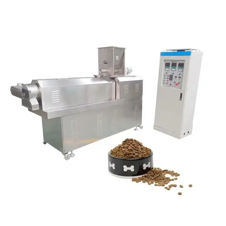 Industrial dry wet pet dog cat food processing making machine and cat kibbles processing line