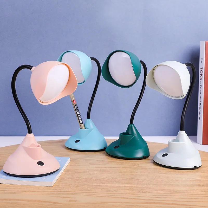 LED Desk Lamp Foldable Dimmable Touch Table Lamp DC5V USB Rechargeable Eye Protection Table Light Night Light With Pen Holder