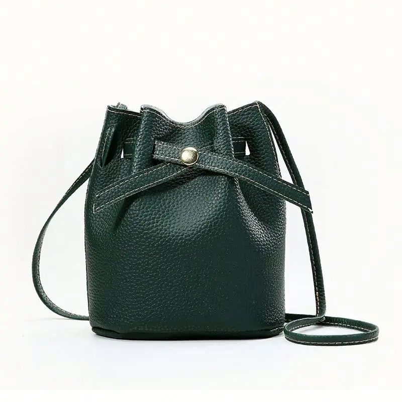 

Cheap Customized Drawstring Vegan Leather Classic Fashion Crossbody Bucket Tote Bag Handbag for Women Girls