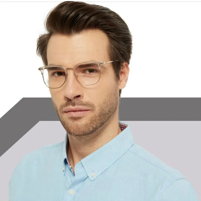 

Square Acetate Metal Eyeglasses Custom Logo Acetate Eyewear Optical Eyeglasses Frames For Men 2021