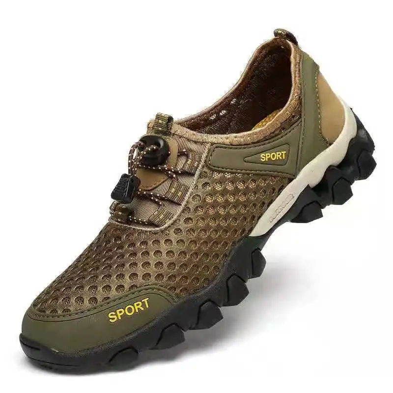

Fashion mesh hiking shoes China black climbing men wear resistant shoes, 4 colors
