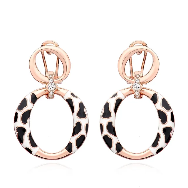 

Gold Color Dangle Earrings Rhinestone Classic Enamel Round Drop Earring For Women Jewelry 2020, Picture