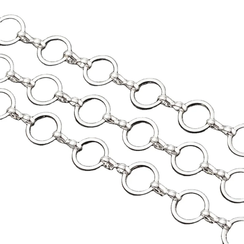 

PandaHall Brass Handmade Mother link Spool Silver Chain