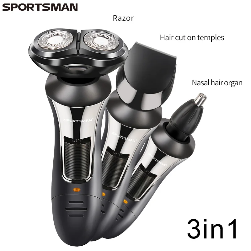 
New Design SPORTSMAN 536 Multi-functional 3-in-1 Men Hair Trimmer Electric Shaver 