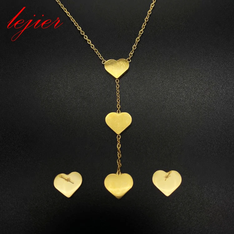 

LEJIER best-selling luxury fashion jewelry suit women act the role ofing is tasted suit cured heart-shaped necklace earrings