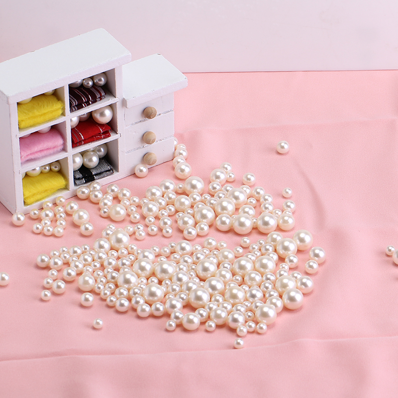

100pcs DIY Clothing Accessories Pearl Cap Tubular Leather Rivets Craft Repair Pearl Knitting Lace Hat Hair Accessoiries Rivets, Creamy-white