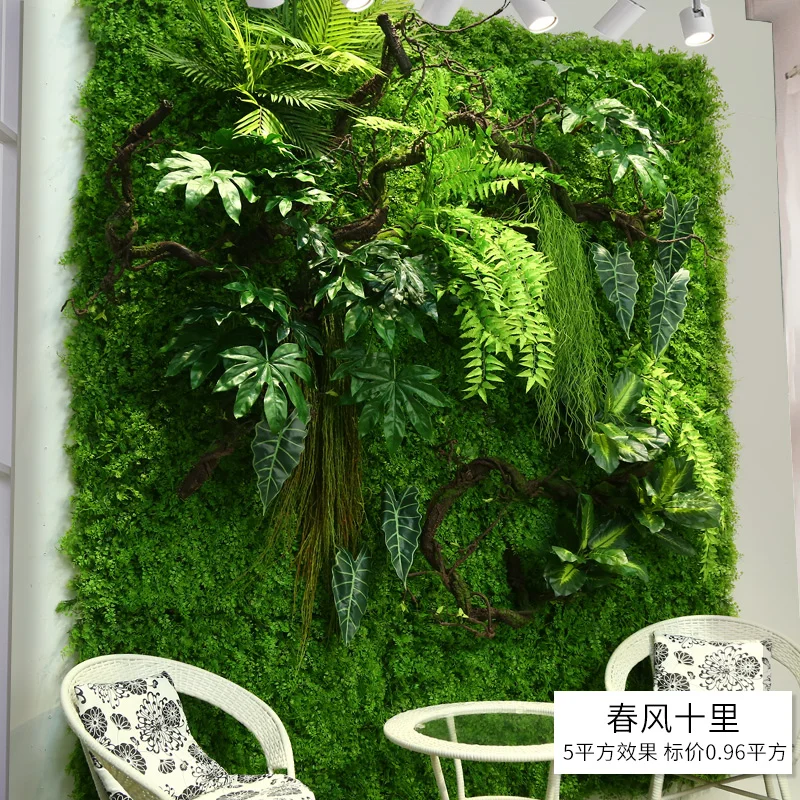 
Indoor Decor Greenery Plastic Hanging Foliage Vertical Wall Plant System Fake Green Leaves Artificial Plants Wall 