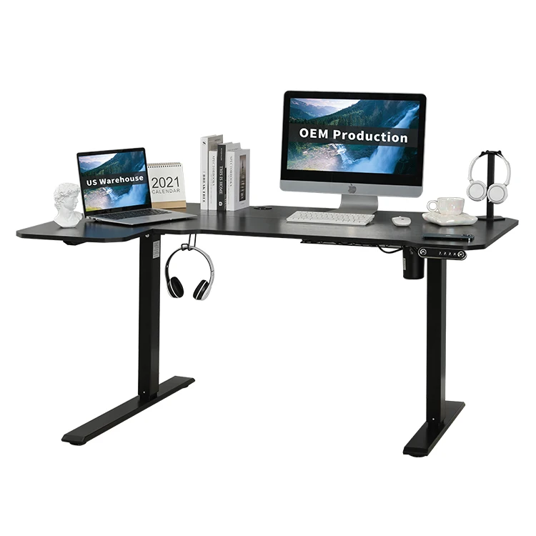 

Ergonomic Office Furniture Single motor Electric Height Adjustable table Wholesale Lift table smart computer teleworking desk