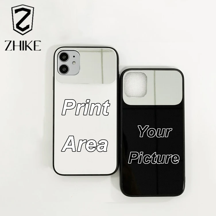 

ZHIKE Case for Mobile Cell Phone Cover Design Print Hard Logo Wholesale Glass Mirror Blank Custom Designer Phone Cellphone Case