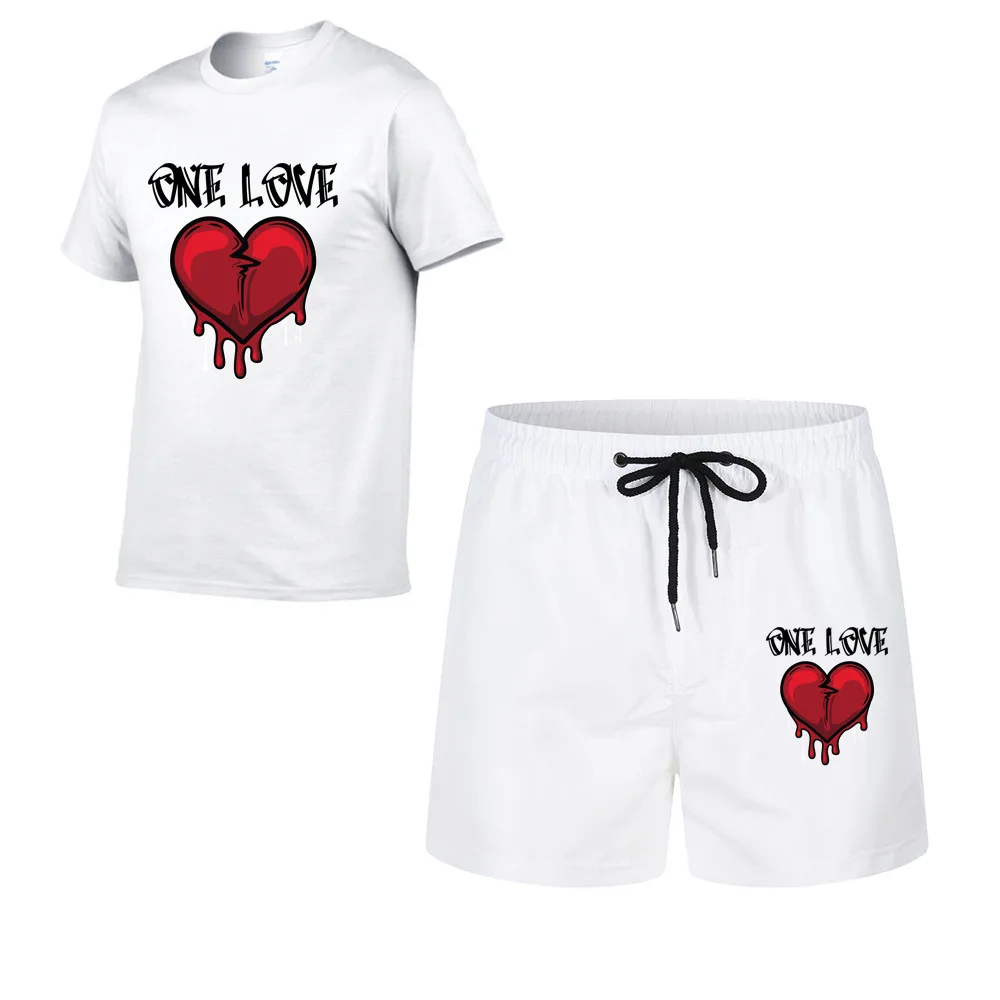 

3D printed men's t-shirts joggers suits set plus size t-shirts plus size sports gym shorts mens shorts sets