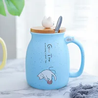 

Seaygift new product ideas 2019 funny cute 3d cartoon animal cat shaped ceramic coffee mug with 3d bamboo lid