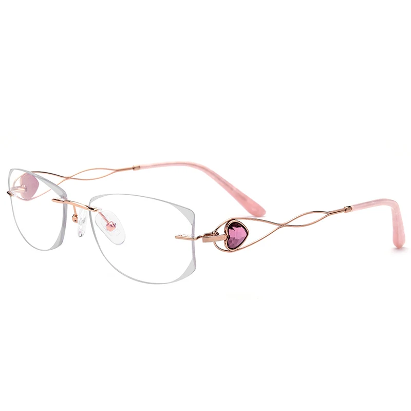 

Wire Titanium Rimless Glasses Frames Women Ultralight Luxury Eyeglasses Frames Diamond Trimming Cut Myopia Optical Eyewear, Avalaible