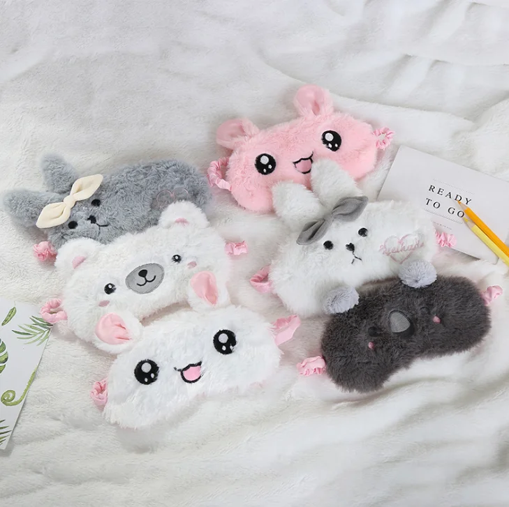 

Cute Cartoon Plush Sleeping eye Mask Rabbit Bear Eye Cover Sleep Mask Eyeshade Relax Mask