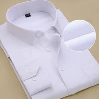 

Pure Color Casual Business Slim Fit Long Sleeve Men's Tops White Shirt Men's Shirt