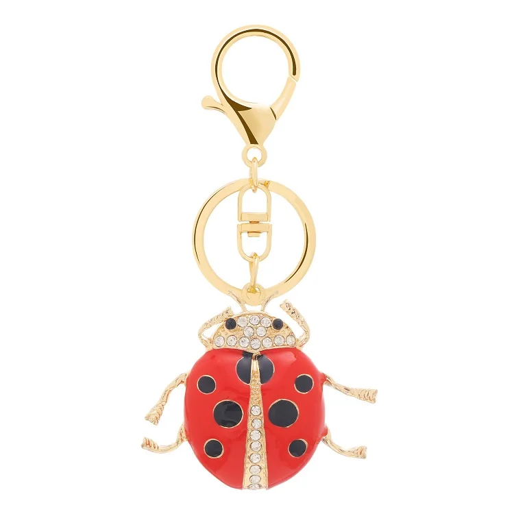 

Promotion high quality ladybird keychain zinc alloy insect keychain woman decoration