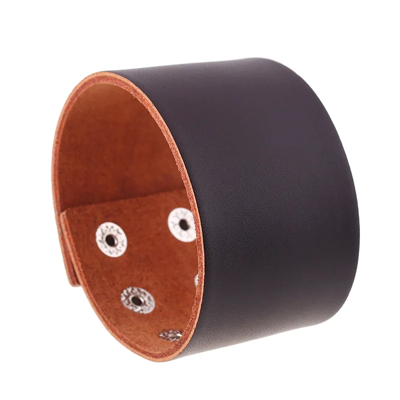 

New trendy custom wholesale cheap wide punk rock cowboy leather bracelet men, As pic