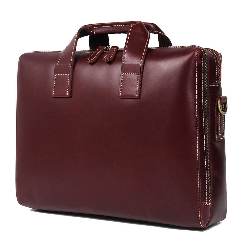 

Simple fashion business briefcase cowhide men Multifunction 15 inch computer handbag