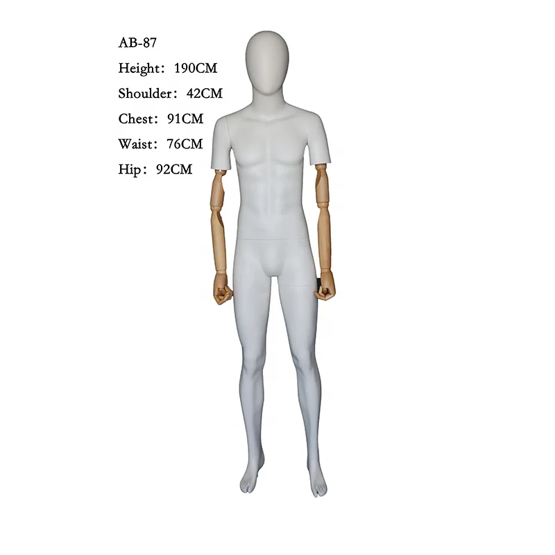 批发最受欢迎的高光泽男性人体模型全身假人玻璃纤维人体模型,木质
