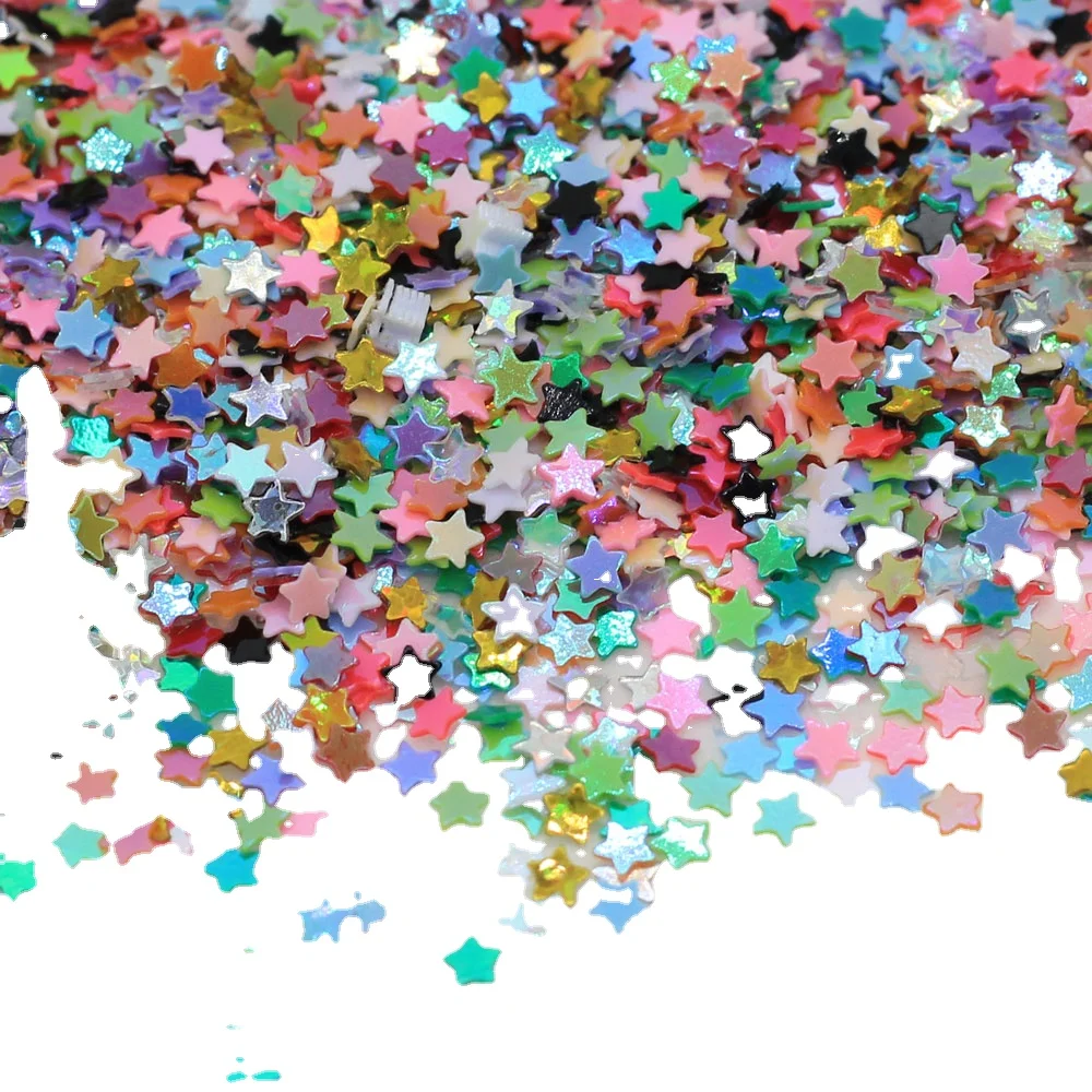 Transparent Glittering 3mm Mix Star Loose Sequins Paillettes for Nail Manicure