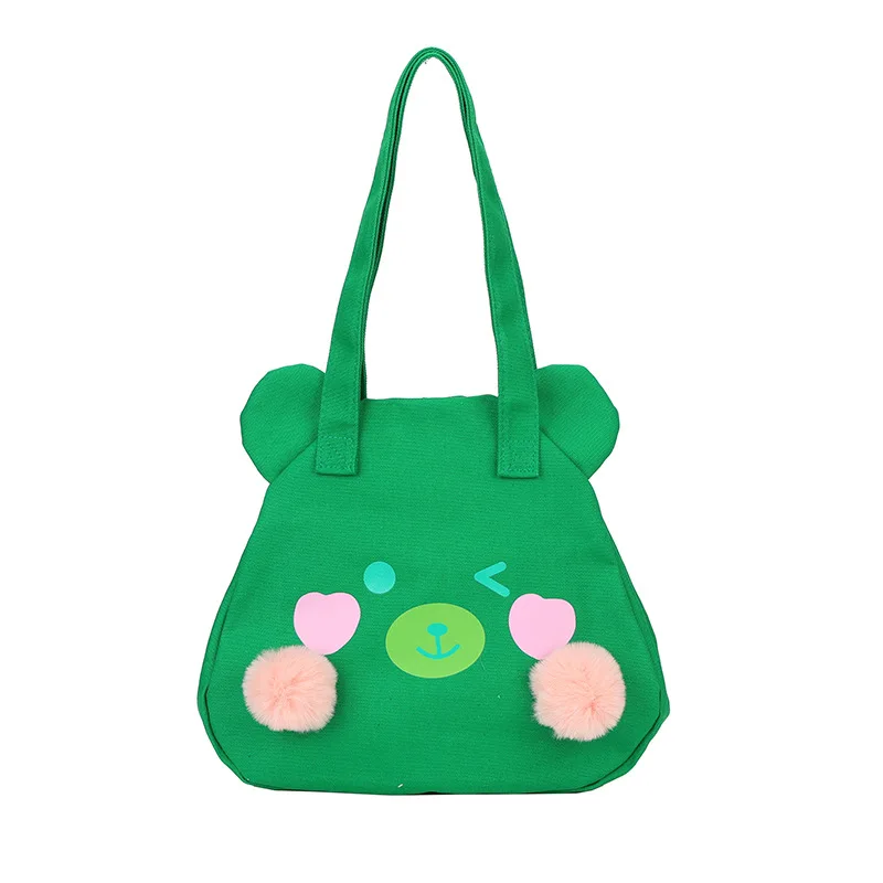 

Japanese Cartoon Women 2022 korean fashion cute bear large capacity canvas bucket shoulder bag, Customized color