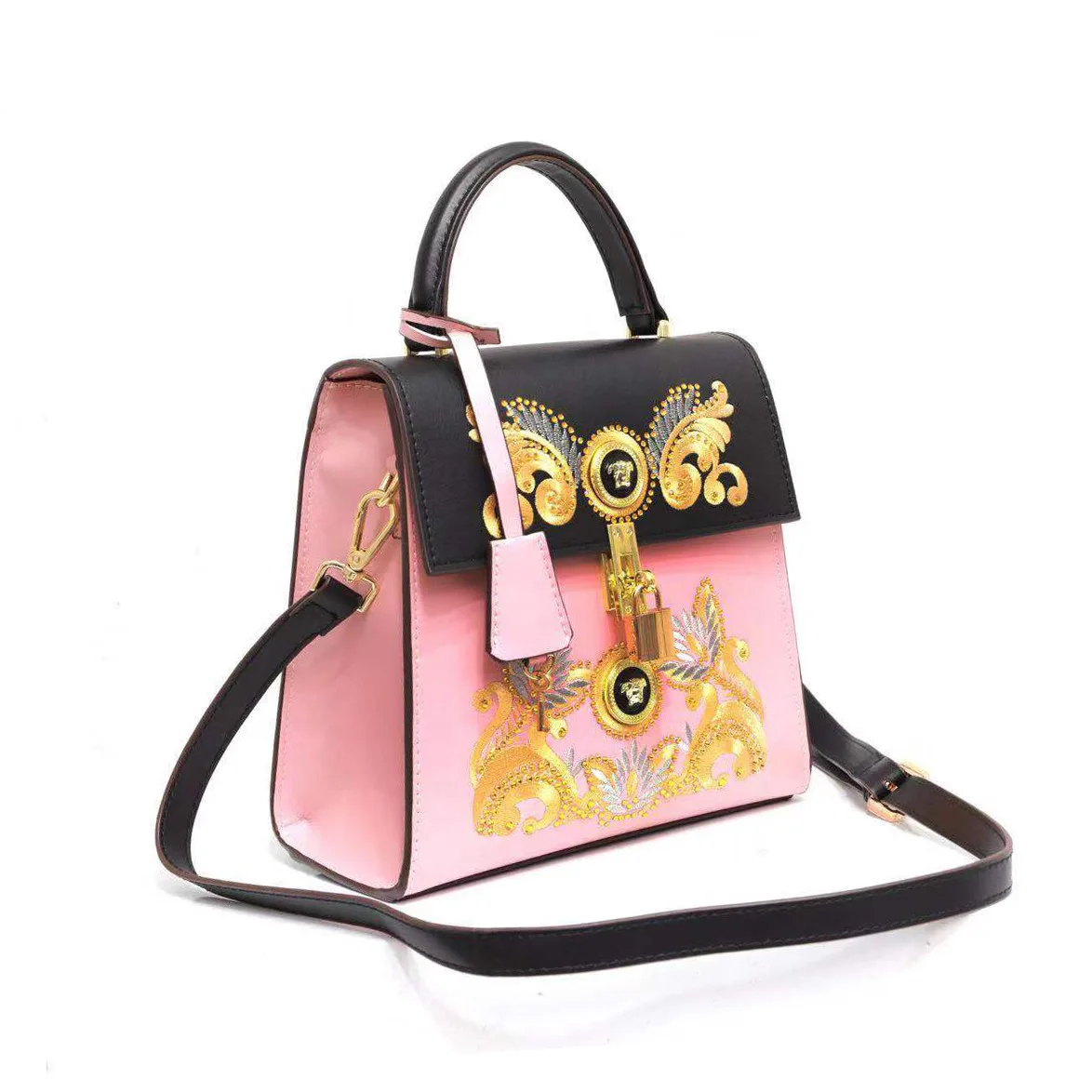 

Evening Bags Women Luxury Flowers Lock Stone Pattern Small Square Clutch Shoulder Bag Female Dinner Handbag, Black pink white red