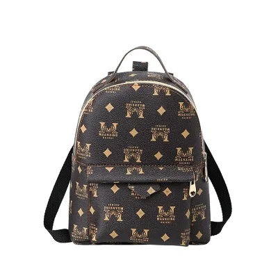 

Small Teenage Girls Book Bag Female Phone Pouch Scarf Rose Mini Woman Backpack Shoulder Bag Pu Leather Backpack, Red/coffee