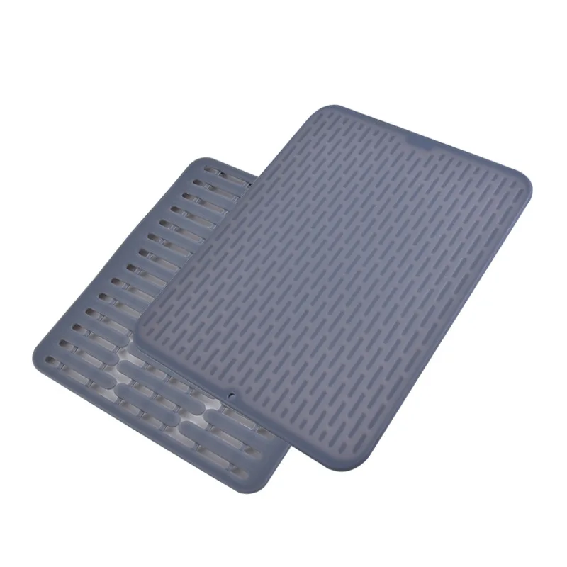 

Factory Custom Dishwasher Safe Heat Resistant Draining Pad Silicone Dish Drying Mat, Customized