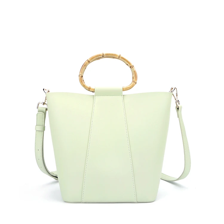 

#10361 2019 Myanmar own factory made fancy women fashion elegance sustainable pu leather material tote bag brand lady handbag, Green color , various color available