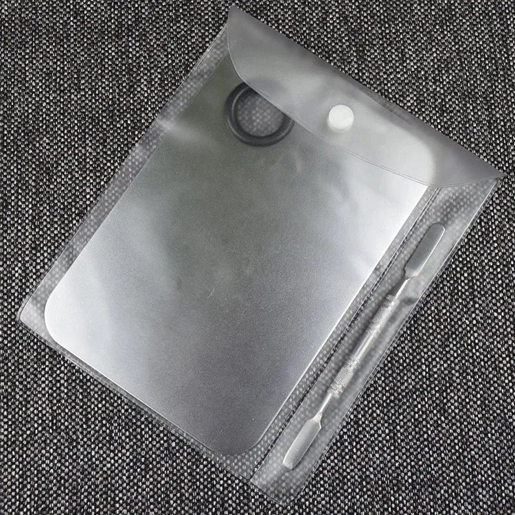 

14.8cm Stainless Steel Makeup Mixing Palette with Small Spatula PVC Set