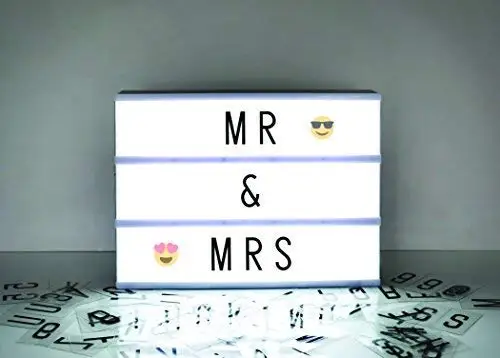 
A4 DIY Cinema white Light Box with 96 Letters Emojis Numbers Free Message Combination, USB Or Battery Powered LED Signs, 
