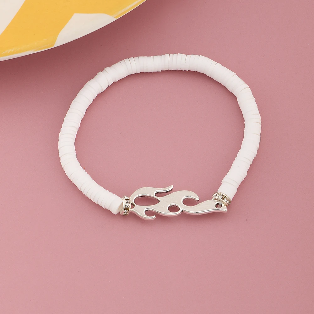 

Wholesale Fashion Handmade White Flame Bracelet Polymer Clay Bracelet Cheap Friendship Bracelets For Women