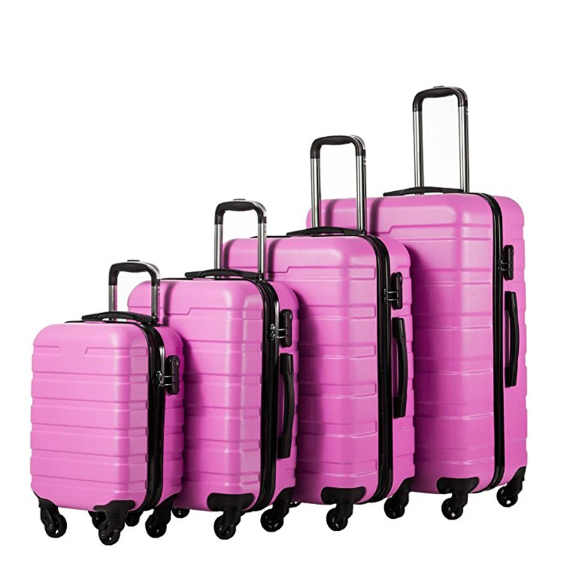 
Custom high quality abs trolley hand travelling bags luggage belt set travel bags 20 inch 