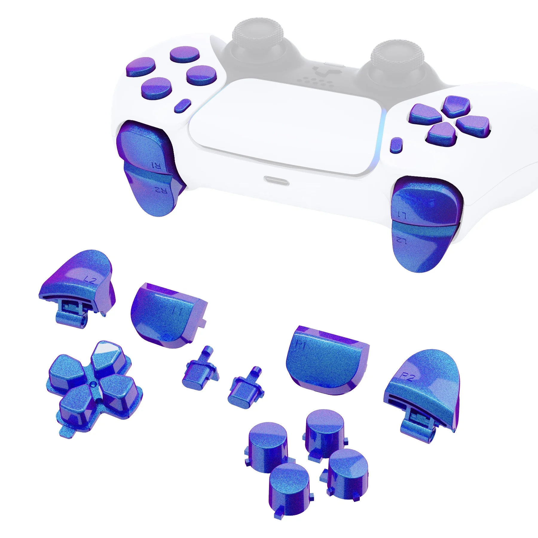 

Glossy Chameleon Replacement 11in1 Button Kits Compatible With PS5 Controller