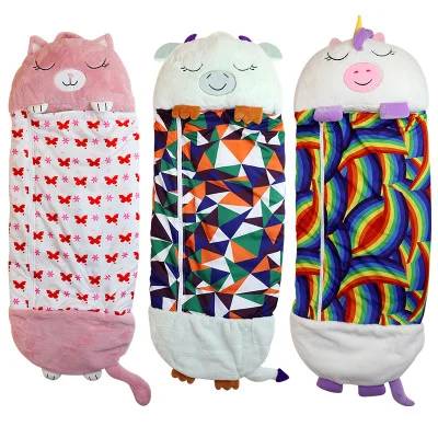 
Happy Nappers cartoon sleeping bag children nap blanket animal sleeping pillow bag 