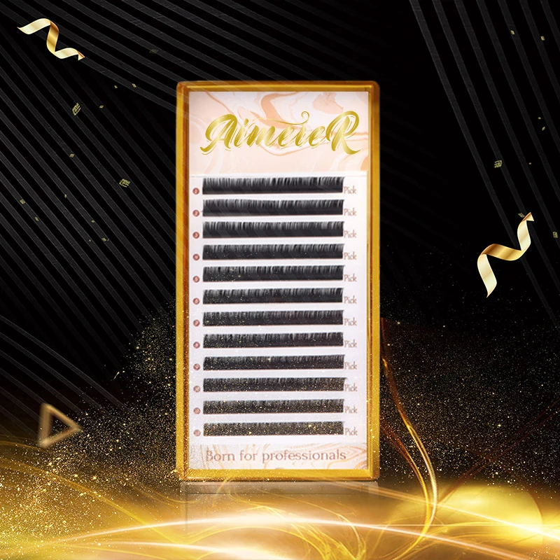 

mink lashes individual eyelash extension custom luxury box private label 0.03mm 0.05mm 0.10mm, Natural black