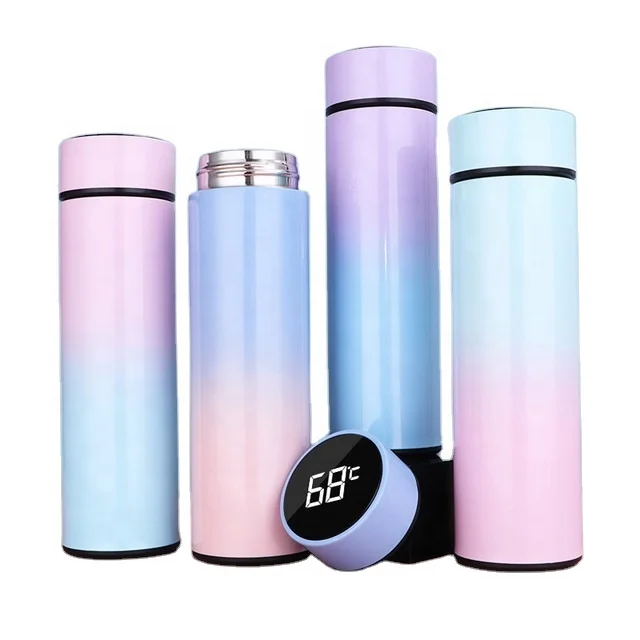 

500ml color changing double wall stainless steel temperature display digital termo tumblers smart vacuum insulated cups, Various