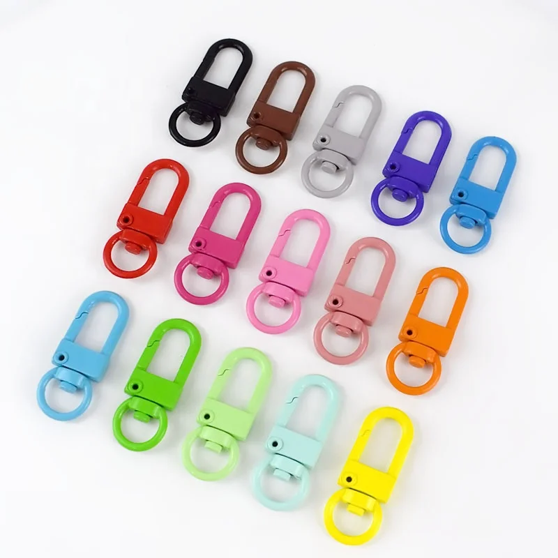 

Meetee BF402 34*13mm Colorful Key Chain Hook Jewelry Accessories Alloy Lobster Clasp Buckle Color Paint Spring Swivel Buckles