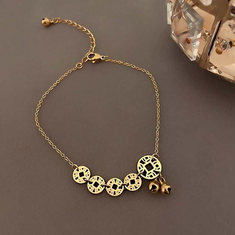 

fashion trendy titanium money anklets women
