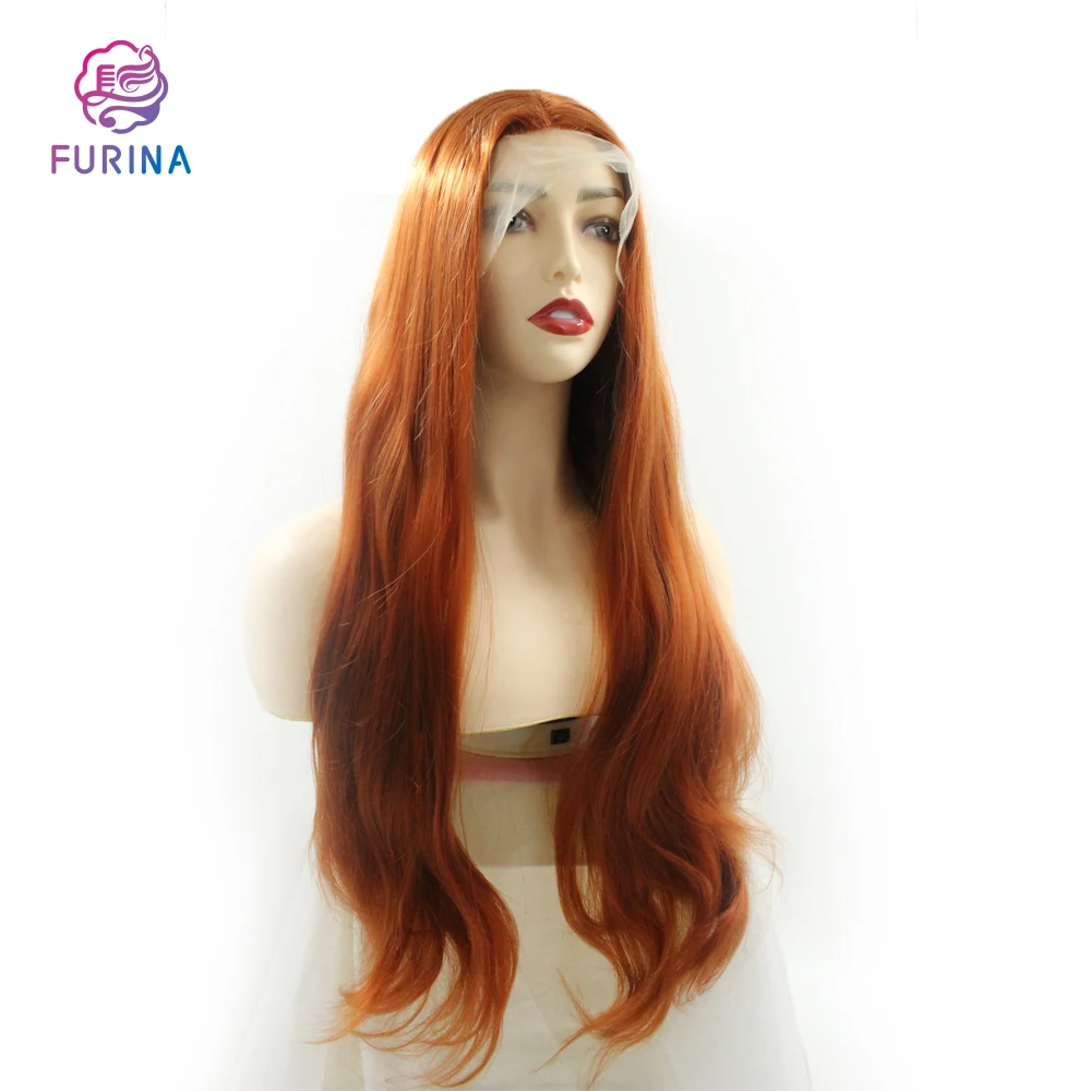 

Long Silky Wavy 26" Synthetic Hair Lace Front Wigs High Temperature Fiber Hair Wigs Middle Part Wigs