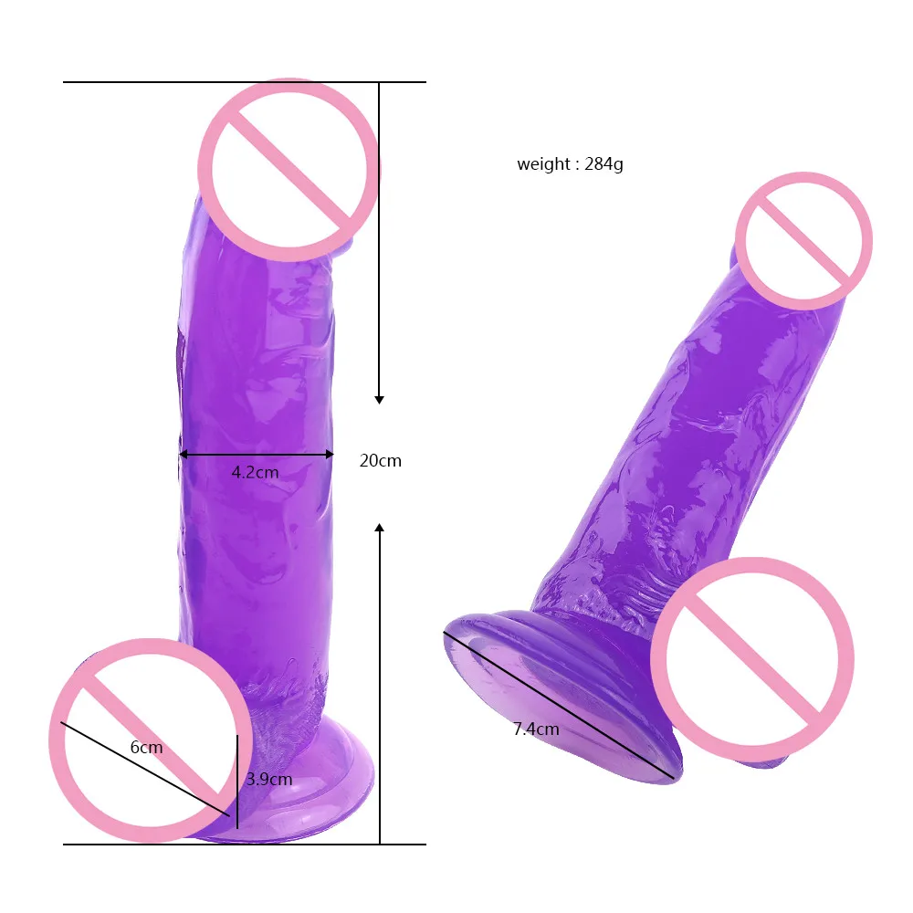 Women Masturbation Free Gigantes Artificial Cock 7.9 inch Jelly Wholesale Bulk Dildos