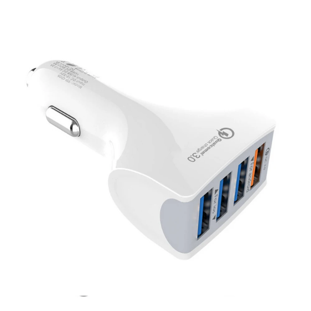 

SIPU fast charging 4 usb port qc3.0 car charger, White,black