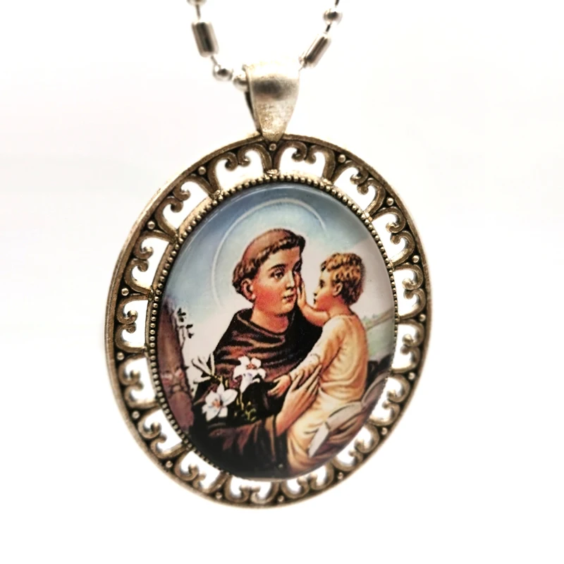 

Custom pattern Catholic Pendant Necklace Christian Bible Virgin mary Cross-border Religious Accessories, Picture