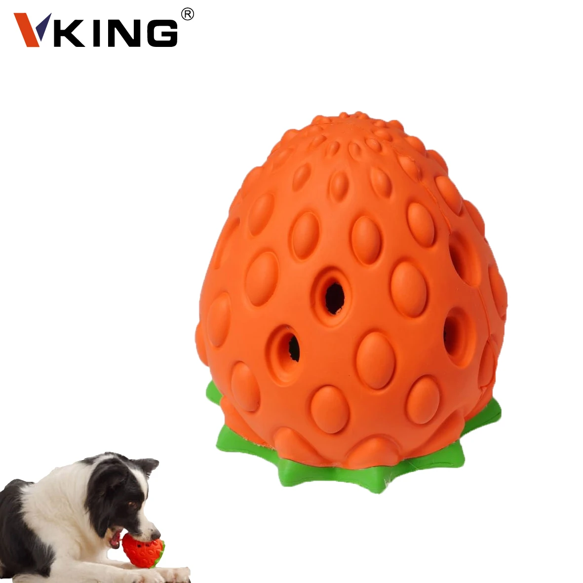 

Fruit Strawberry Chew Feeder training puzzle interactive indestructible Dog Toys ball, Red