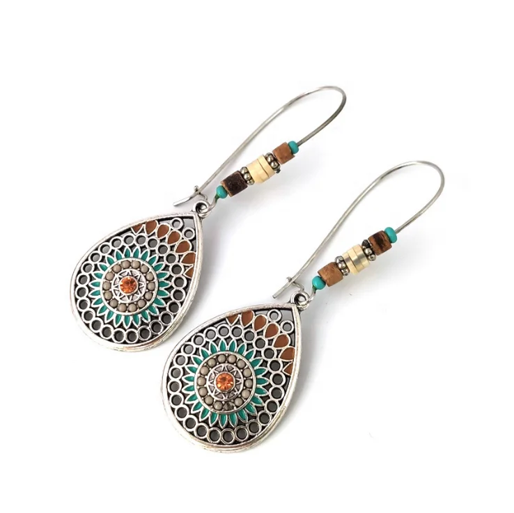 

UNIQ Bohemian Vintage Dangle Earrings Retro Rhinestone Earrings Boho Dangle Drop Earrings for Women Girls