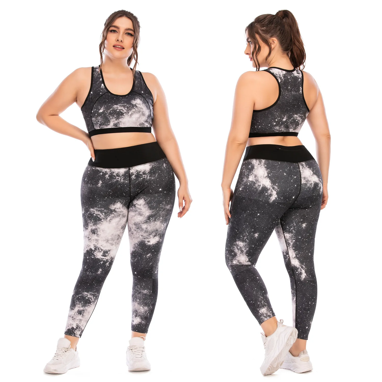 

Women summer set custom logo leggings and yoga pants sport bra plus size fitness & yoga wear, As the picture show