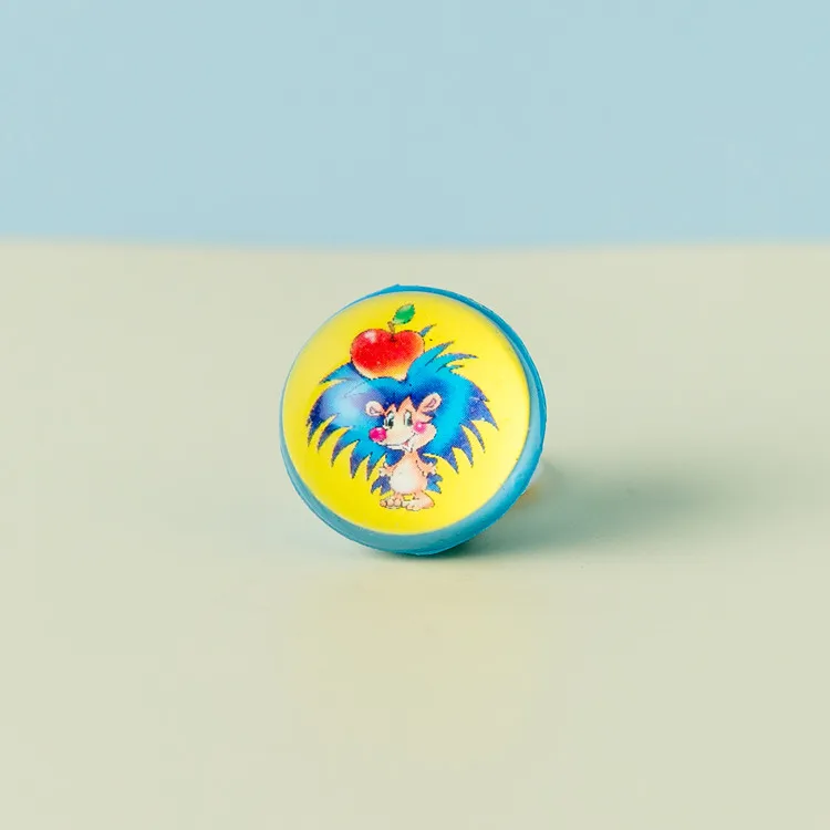 
Children toys rabbit pattern eco friendly rubber bouncy balls with paper card inside 