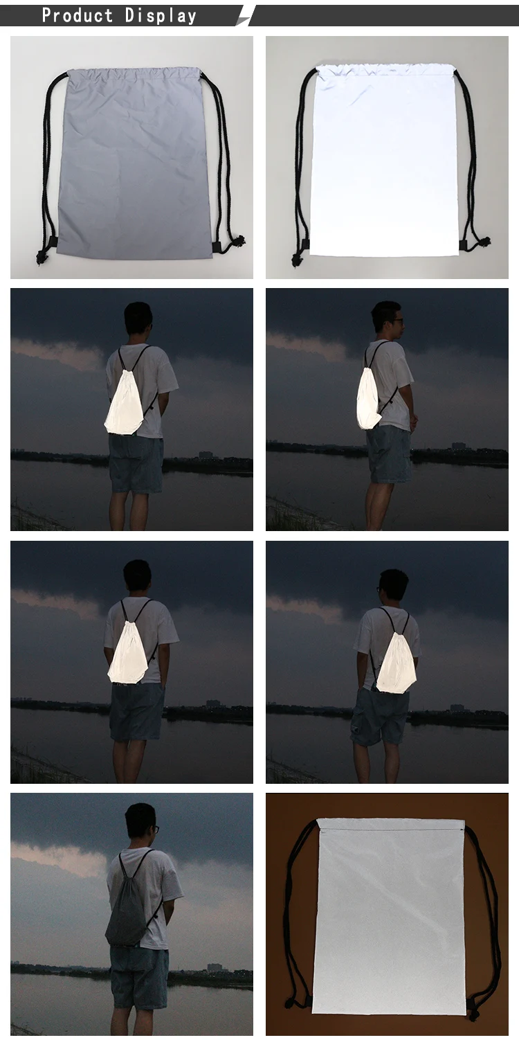 Integrated Hi-visibility Reflective Drawstring Bag Highlighter Reflective Backpack for Running,cycling Etc Outside